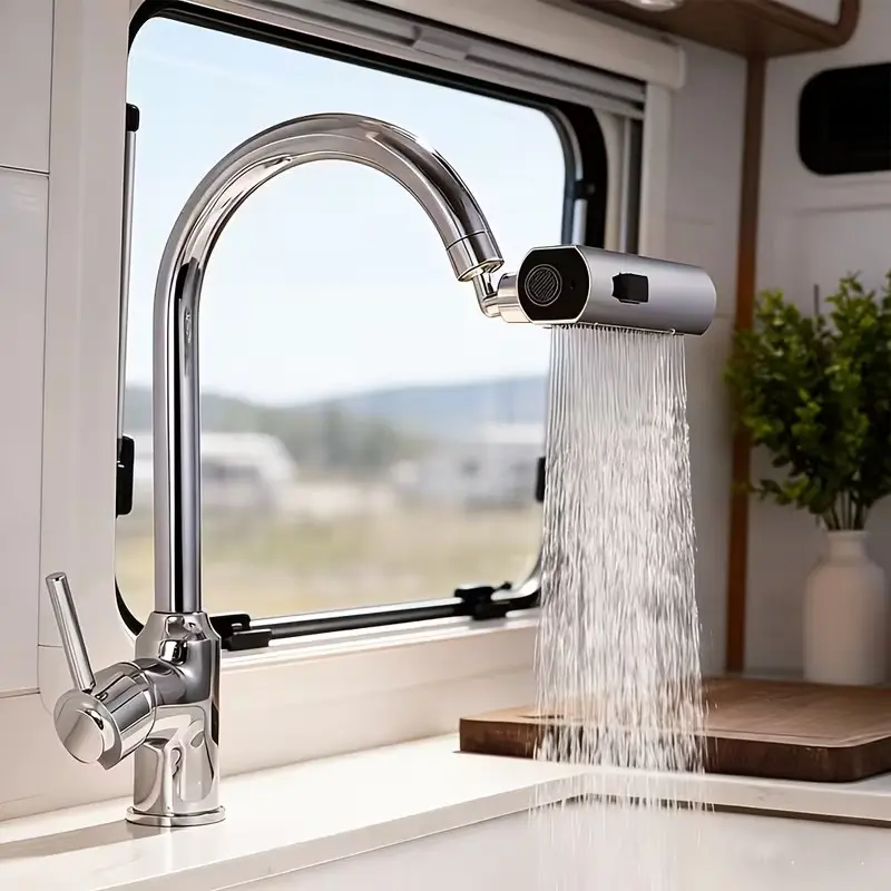 360° 3-In-1 Touch Kitchen Faucet, Rotatable Rotary Faucet, Waterfall Sink Extender, Rotating for Cleaning Vegetables Fruits, 1pc, Easy-To-Use Design