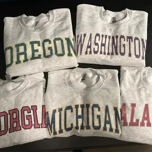 College Varsity Retro Sweatshirt – Ash Grey, Unisex Football Fan Gift Shirt, Sport Fan Menswear Crewneck Cotton Fabric
