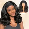 SOKU Wear and Go Headband Wig 18 Inch Yaki Texture Synthetic Wig, 180% Density Glueless No Lace Heat Resistant Fiber Fashion Wigs for Women Unisex Daily Wear