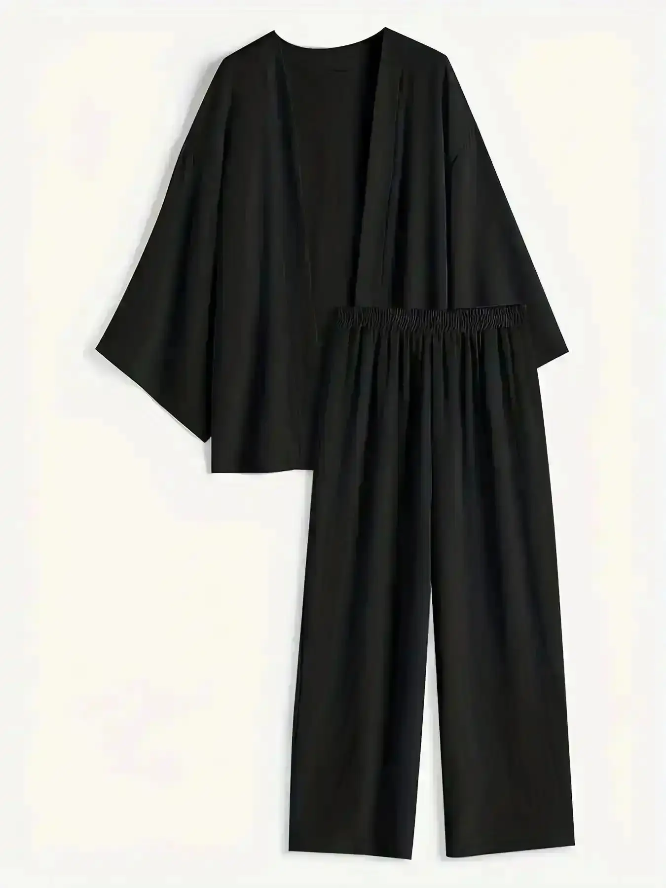 Boho Festival Two Piece Set, Kimono Sleeve Blouse & Elastic Waist Pants Set, Casual Fashion Long Top & Trousers Sets, Two Piece Women, Co-ord for Spring & Fall, Outfits, Fallfreshness Clothes, Elegant Style