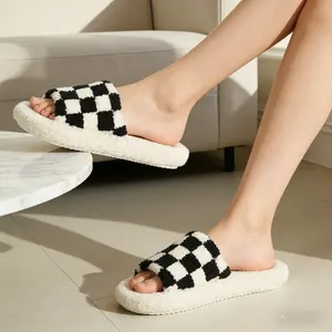 Women's Open Toe Slipper with Cozy Lining, Bedroom Shoes Indoor Outdoor, Gifts for Womens Girl Footwear White