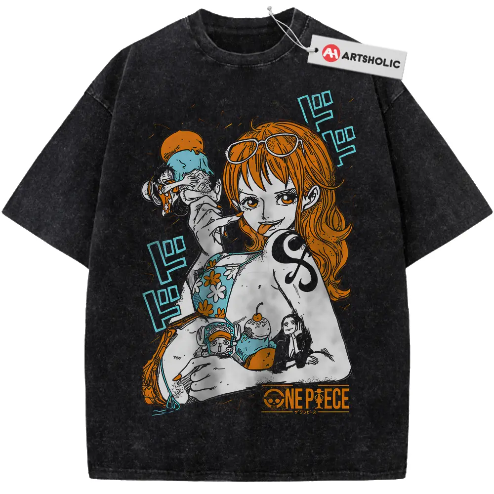 Nami Shirt, Anime Shirt, Vintage Tee, Aesthetic Graphic Tshirt Tee Top Womenswear Streetwear Summer