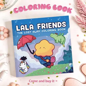 Coloring Book Lala Friends Escapes Bold - Simple Line Adorable Journey - Mate Scenes for Adults’ Solo Home Unwinding & Parent - Child DIY Fun Easy Coloring to Boost Creativity Stickman Drawing Coloring Gift Book