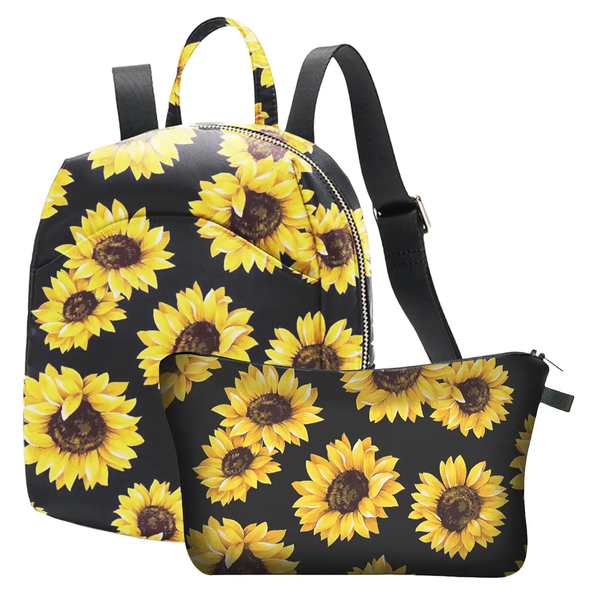 Back to school Shopping 2PCS Alikpop Sun Flower Mini Backpack Set For Women Small Backpack Purse For Ladies Cute Bookbag casual Travel Shoulder Bag With Charm