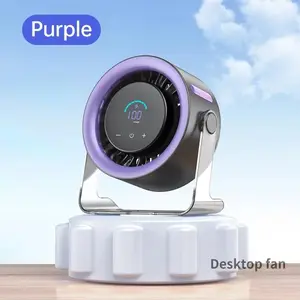 Desktop Fan Turbo Table Fan Travel Vacation Essentials for Office 100-Speed Digital Display Low Noise Rechargeable Battery Dual Adjustment Modes Quiet Cooling Quiet Desk Fan Portable USB Desk Fan