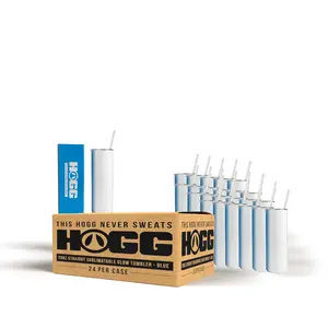 20oz SUBLIMATABLE GLOW SKINNY TUMBLER CASE (24 UNITS) - BLUE