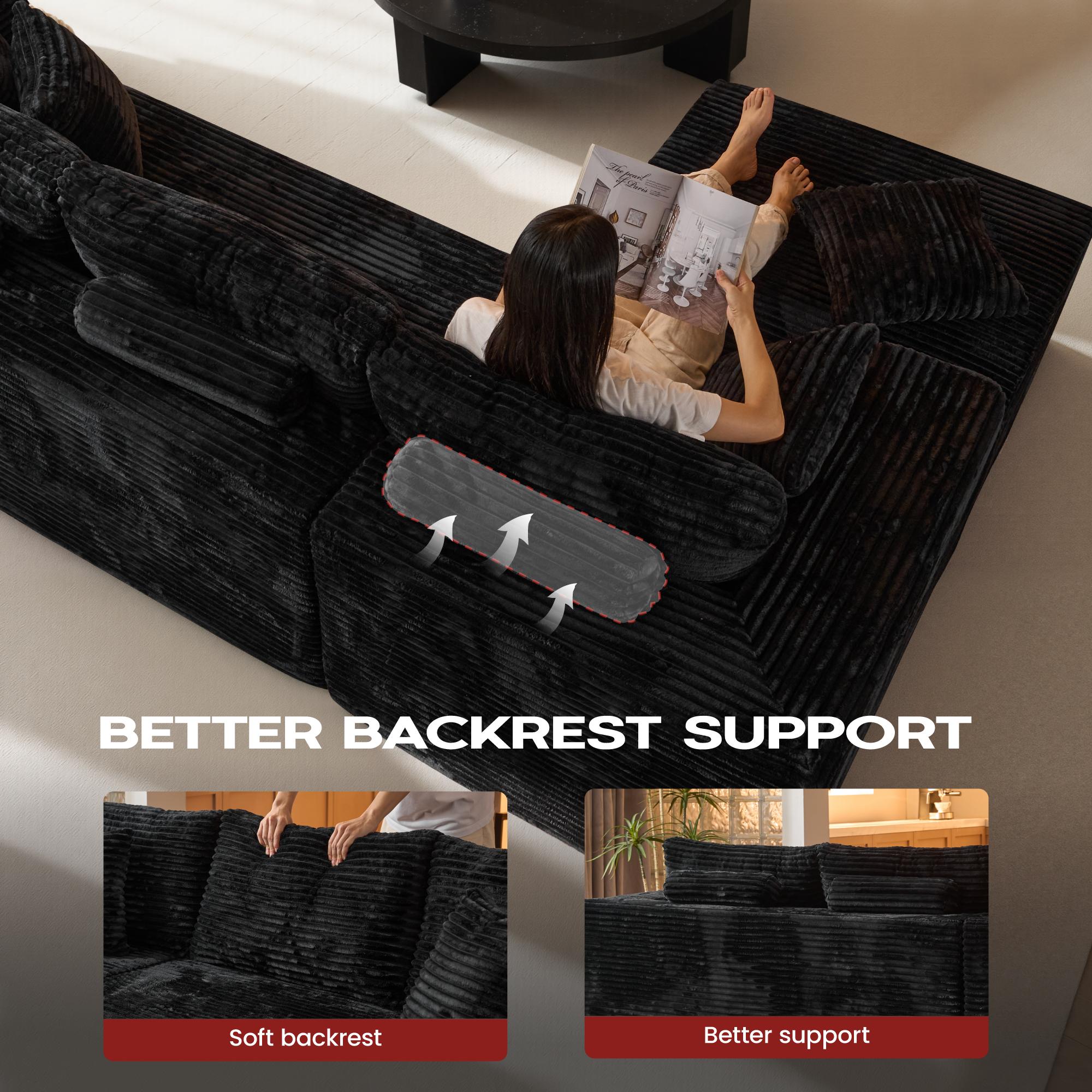 OOSWIFT L/U-shaped Modular Sectional Sofa, Compressed Corduroy Fabric, Modern Style Living Room Sofa Bed, Space-Saving Recliner Design - Convertible Corduroy Sectional Sofa OOSWIFT L/U-shaped Modular Sectional Sofa, Compressed Corduroy Fabric, Modern Style Living Room Sofa Bed, Space-Saving Recliner Design - Convertible Corduroy Sectional Sofa