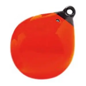 212 MAIN 9 in. Heavy-Duty Orange Inflatable Vinyl Buoy - Tuff End, Curved Hole, for Kayaking Water Sports Activities