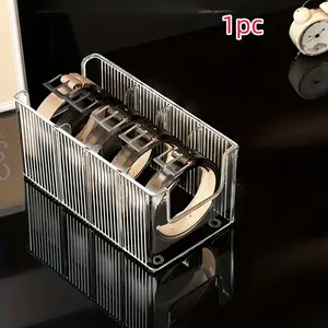 1 piece of belt storage box, large-capacity divided belt rack, multi-purpose countertop organizing box, suitable for dressing table cosmetics storage, wardrobe storage, bathroom storage