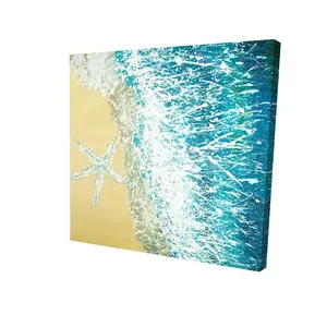 360 Stand 8x8 in Coastal Animal Design Wall Print 2080-0808-CO80 - Turquoise Left-Side Seastar Art, Bedroom Decoration, Thoughtful Gift, Artistic