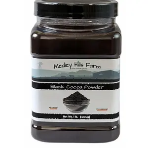 Black cocoa powder by Medley hills farm 1 Lb. in Reusable Container - Great Black cocoa powder for baking - Dutch Processed - Unsweetened