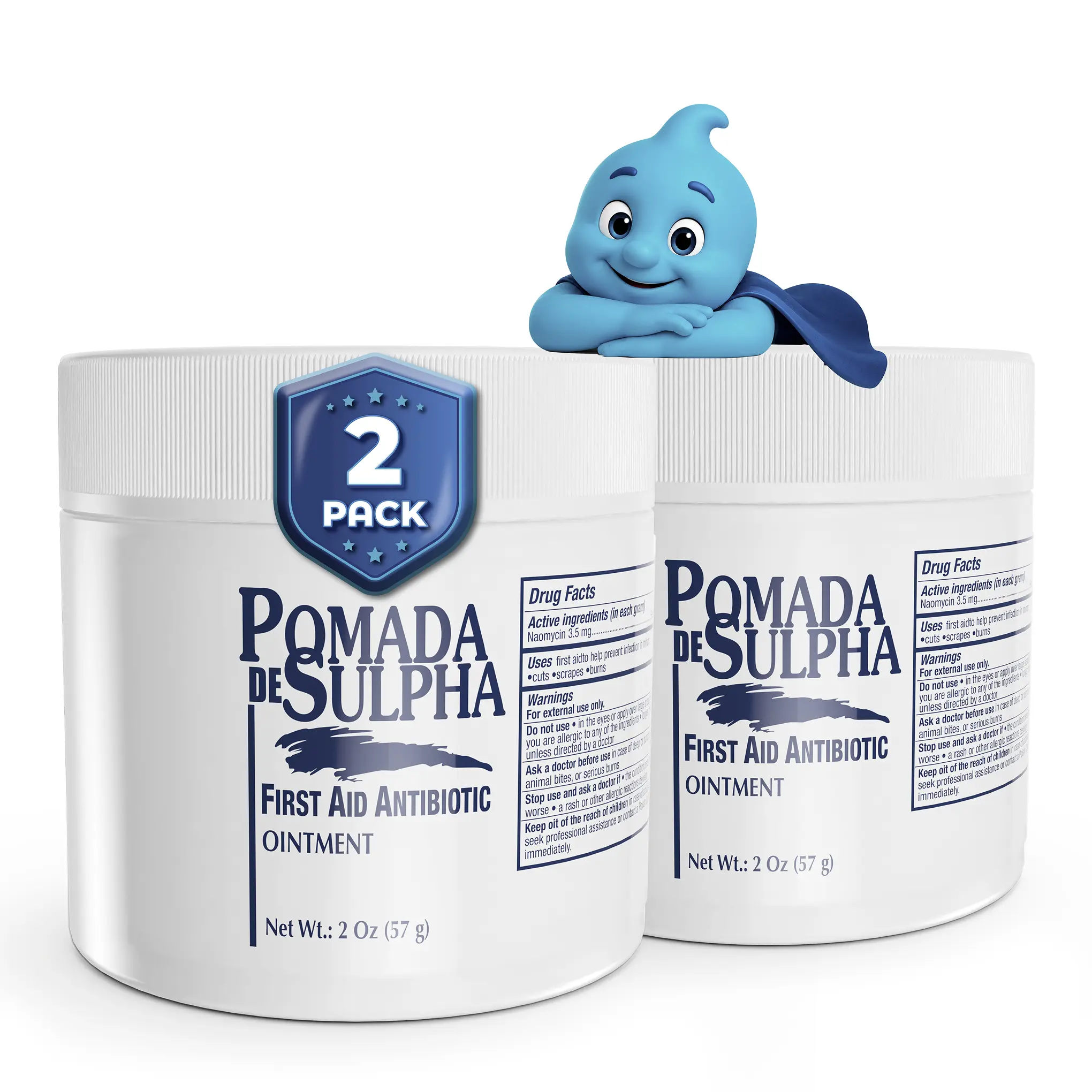POMADA DE SULPHA Ointment Cream - 2 Oz OTC Healthcare Medication, Therapy Skin Repair Ointment, Cuts Relief & Wound Healing Solution 2 Pack
