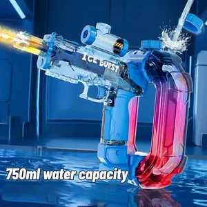 Ultimate Battle Powerful Electric Water Gun, automatic squirt gun with glowing realistic muzzle, 26oz for circle, 12oz standard, up to 19 ft range, outdoor summer swimming pool toy for adults and kids, toys for gifts tactical multiplayer team toy