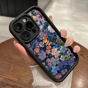 Vintage Purple Flower Full Screen Pattern Phone Case Suitable for iPhone 17 16 15 14 13 12 11 Pro Max and Other Models High-Quality Exquisite Phone Case Suitable as a Gift for Family and Friends