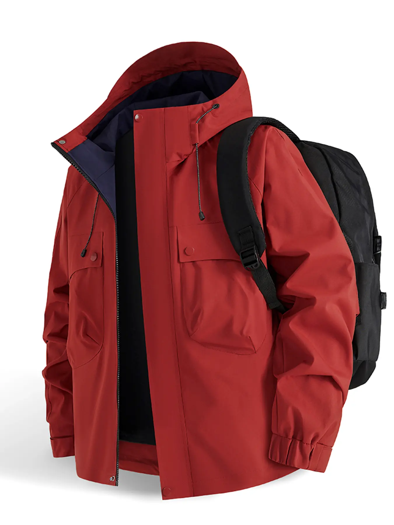 2026 New Outdoor Hooded Jacket, Outdoor Zipper Jacket, Daily Outdoor Wear, Couple Windproof Waterproof Breathable Casual Fitted Spring Fall Coat, Pure Color Hiking Vest, Lightweight Sports Jacket, Sporty Breathable Outerwear