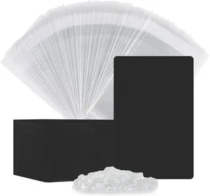 Earring Cards, Set  Making Supplies with 100 count Earring Holder Cards 200 count Earring Backs and 100  Packaging for Earrings Necklace  Display,  Bags 3.5x2.4 Inches (Black)