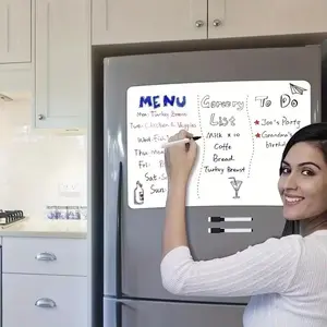 White Magnetic Dry Erase Board for Fridge, Smooth Flexible Blank Notepad for Kitchen Organization & Planning
