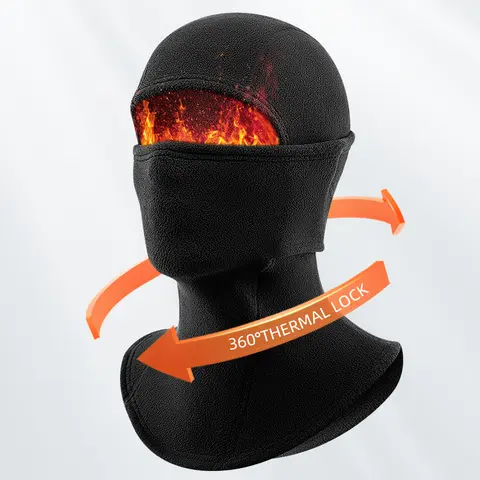 ROCKBROS Winter Thermal Full Balaclava - Fleece, Windblock Cover, Warm Retention Snug Wrap, Universal Adult Sports Mask, Shields from Cold Wind, Dust, and Harsh Elements, 1-Size Biking Cold Weather Accessory