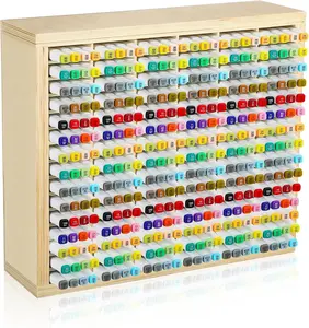 Wooden Marker Organizer for 360 Marker Storage Art Pens Storage Rack Watercolor Brushes Pens Color Pencils Organizer Holder for Desk