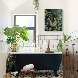 Ophelia Dark Academia Print - The Lake, Goth Moody Victorian Wall Art, Dark Decor Aesthetic, Dark Cottagecore, Gothic Prints Into Lake, Set Of 1, Canvas Posters, Canvas Wall Decor For Home, Living Room, Bed Room, Kitchen ,Bathroom Gifts Birthday