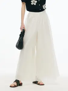 Tencel Blend A-Line Elastic Waist Women Culottes