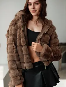 RED MARINE Women's Fashion Plaid Fleece Jacket with Hood and Zipper - Stylish Checkered Warm Outerwear Casual Clothing