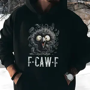 Funny F Caw F TShirt - Sweatshirt - Hoodie, Crow Graphic Tee, Dark Humor Halloween Shirt, Sarcastic Bird Meme Shirt, Spooky Season Tee, Gift For Men