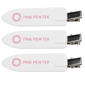 Oversized Creaseless Hair Styling and Sectioning Clips - 3pk (Pink Pewter)