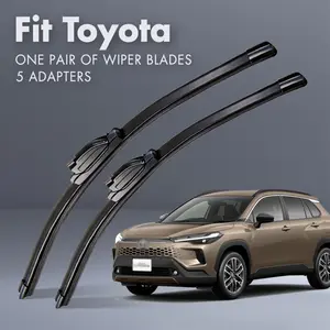 Fit Toyota,Universal All-Season Windshield Wipers Ultra Quiet Frameless Blades, OEM Quality,Streak-Free 5 Adapters,  Easy Install Car Parts