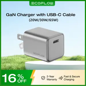 [USBC Cable Included] ECOFLOW USB C Charger, Rapid 65W GaN Type C Charging Block with Foldable Plug, Fast Wall Charger Compatible with iPhone 15/14/13, Galaxy, Pixel 4, iPad, AirPods, Apple Watch (USBC Cable Included)
