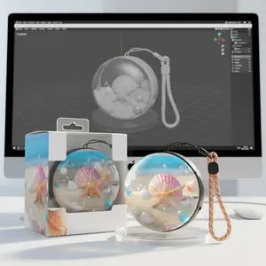 New Years Gift Magic Crystal Ball 3D Photo & Video Player 7cm Sphere 480x480 Display 4GB Storage Type-C 800mAh Lanyard/Desktop App Wi-Fi Transfer Personalized Gift with Colorful Lights & Dimmable Led Light