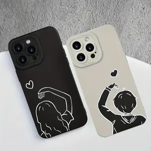 CREATIVE SIMPLE BEAUTIFUL PATTERN COUPLE PHONE CASE FOR MEN WOMEN FOR IPHONE 15 14 13 12 11 XS XR X 7 8 Plus Pro Max Mini (For Friends, Family, Boyfriend, Girlfriend)