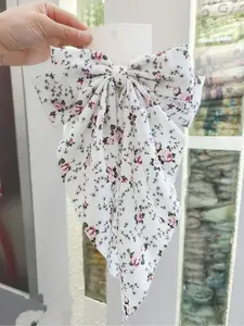 Random Print Bow Decor Hair Clip, flower hair clips, Bows for hair, Cute Floral Print Hair Accessories for Women & Girls, Minimalist Headwear Suitable for Thick Hair for Party, Daily Clothing Decor, Super Cute Clips