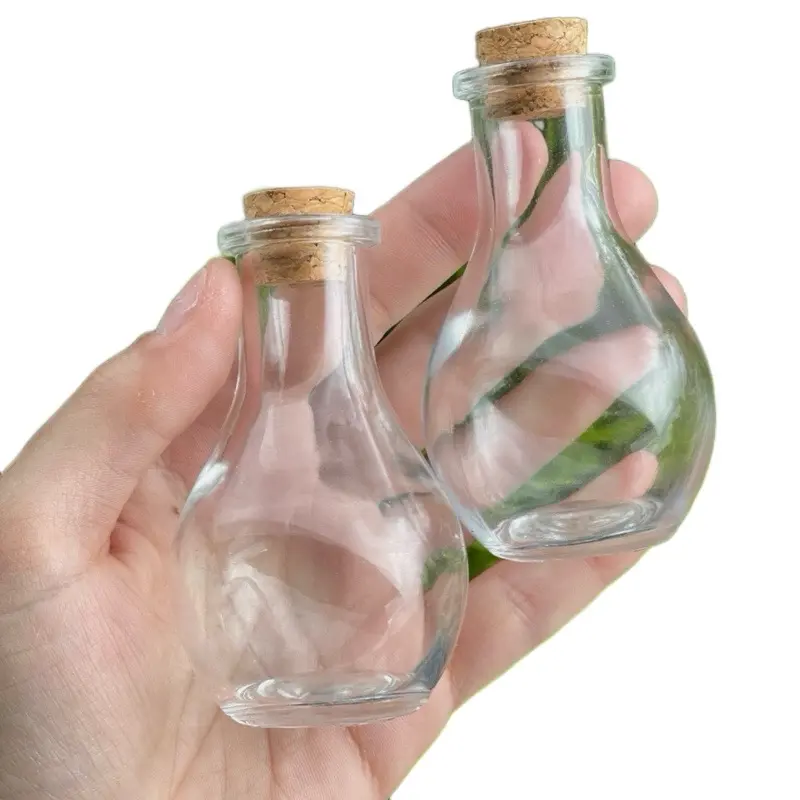 Durable Thick Glass Potion Cork Bottles Set - 2/10/30 Pack Home Supplies Storage Bottles, 4.9cm Wide, 8.8cm High, for Crafting, Home Organization