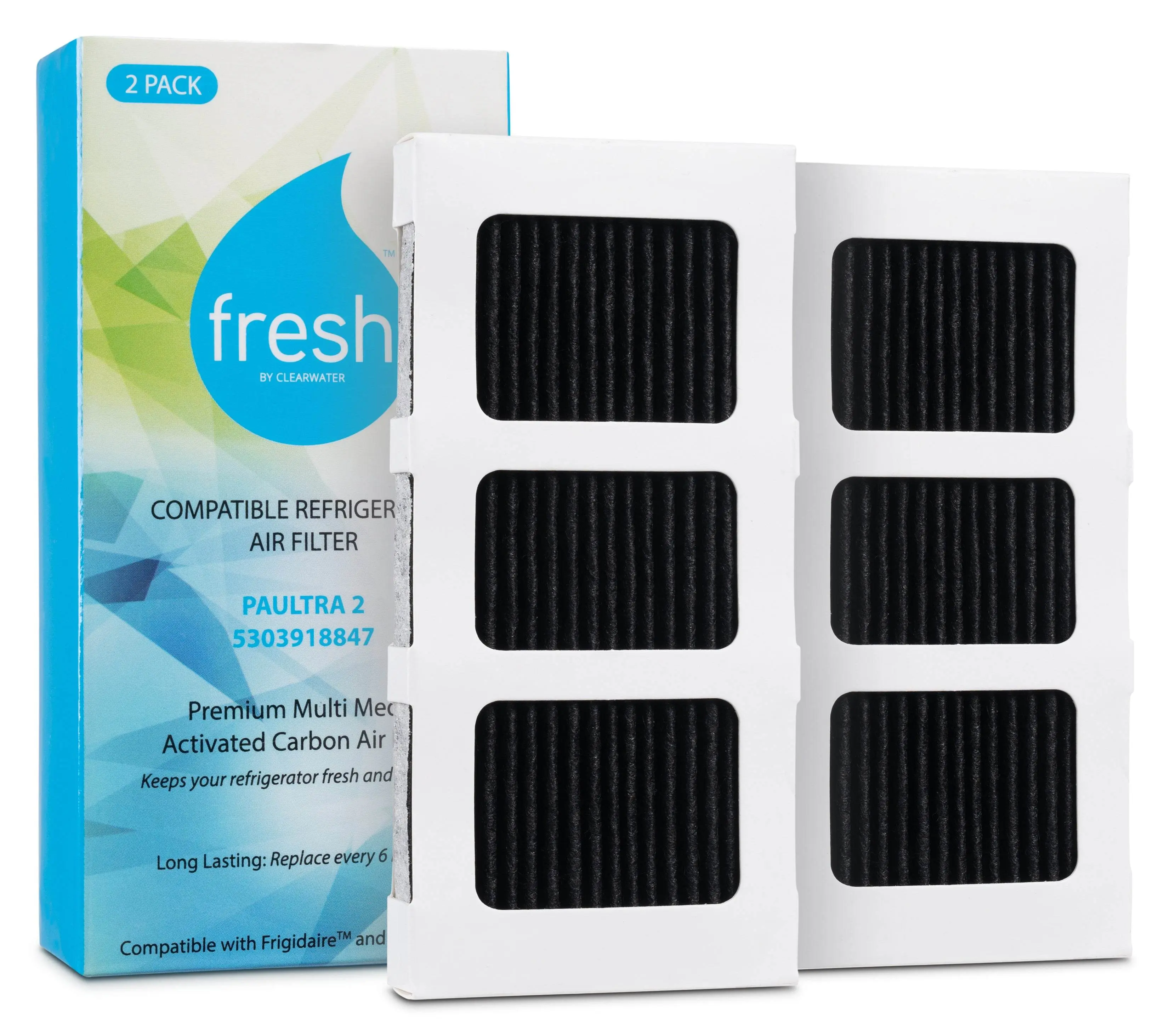 Paultra2 Frigidaire Refrigerator Air Filter Replacement, Compatible with Model Numbers: Pureair Ultra 2, Pure Air Ultra 2, Pureair Ultra ii, Electrolux 242047805, 5303918847, EAP12364179
