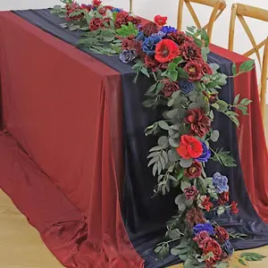 Fake Flower Arch Garland with Rose and Eucalyptus Leaves Artificial Garland for Wedding Ceremony Backdrop Party Home Wall Decoration