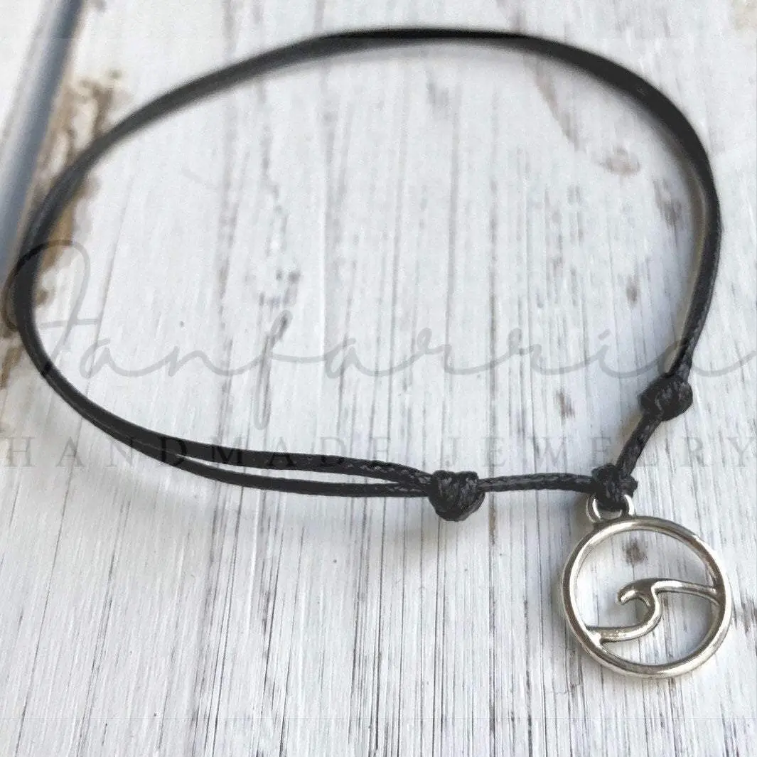 Surfer Black Anklet