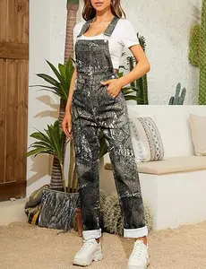 Odefou Womens Camo Hunting Bibs Jean Overalls Men's Loose Fit Adjustable Strap Denim Jumpsuits Rompers Bib Overall 2025 Spring Fall Fashion Work Outfits Redneck Fun Style