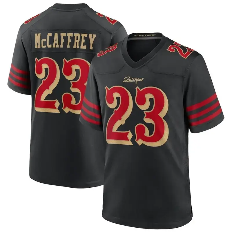 Unisex Football inspired by McCaffrey 23 San Francisco 2025 Rivalries Collection Game Jersey - Black