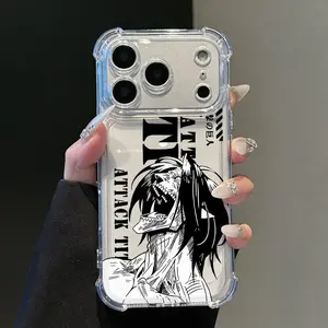 Phone Case Of The Character Eren From Attack On Titan, For IPhone 17 16 15 14 13 12 11 PRO MAX PLUS AIR And IPhone 16E XR XS MAX Series Mobile Case, Transparent Anti-Drop Soft Cover.