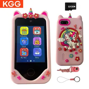Cute Cartoon Unicorn/Penguin Design Phone, Student Game Smart Phones, Dual Camera Smart Phone with Music Game Player Alarm Clock Calculator Flashlight