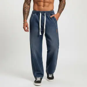 Men's jeans for autumn and winter, straight and loose fit casual denim pants, regular men's jeans, comfortable and stylish jeans for daily wear