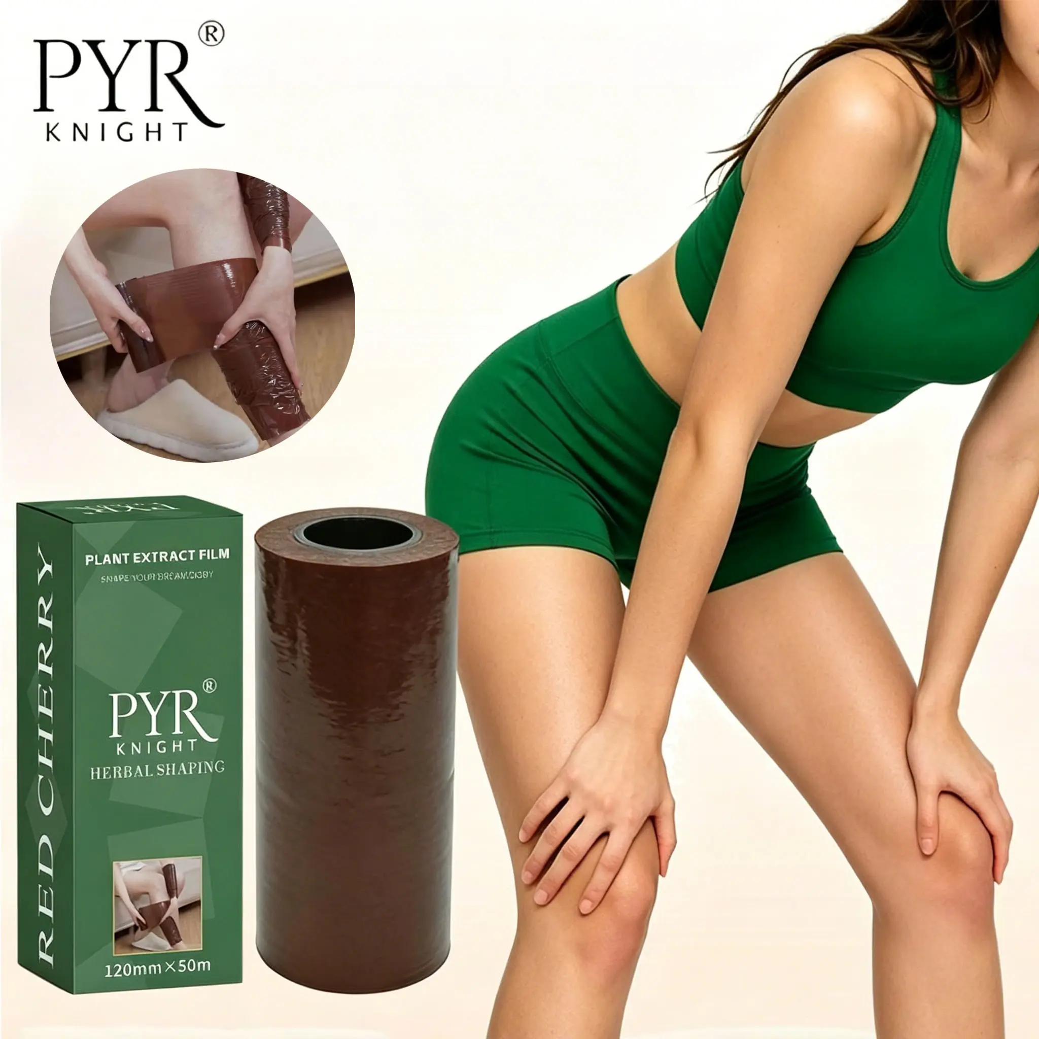 PYR KNIGHT  1 Roll  Leg Stomach Wrap Band Compression Shapewear,Brown. Stretchable, Elastic, No restraint, no tightness,fits the skin seamlessly,Suitable for everyday use, at home, sports,running, yoga,dance, and when going out. Mother's Day gift