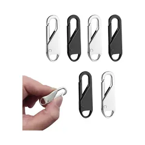 6 PCS Zipper Pull Replacement Kit – Universal Metal Zipper Fixer for Jackets Bags Boots