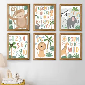 Nursery Wall Art | Set of 6 | Nursery Home Decor Poster Room Boho Gift Decoration Print Matte Artistic