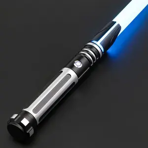 Dueling Light Saber S9 Multifunction Motion Control Lightsabers for Adults Smooth Swing RGB Changeable Metal Hilt Ideal for Christmas Cosplay Party Black