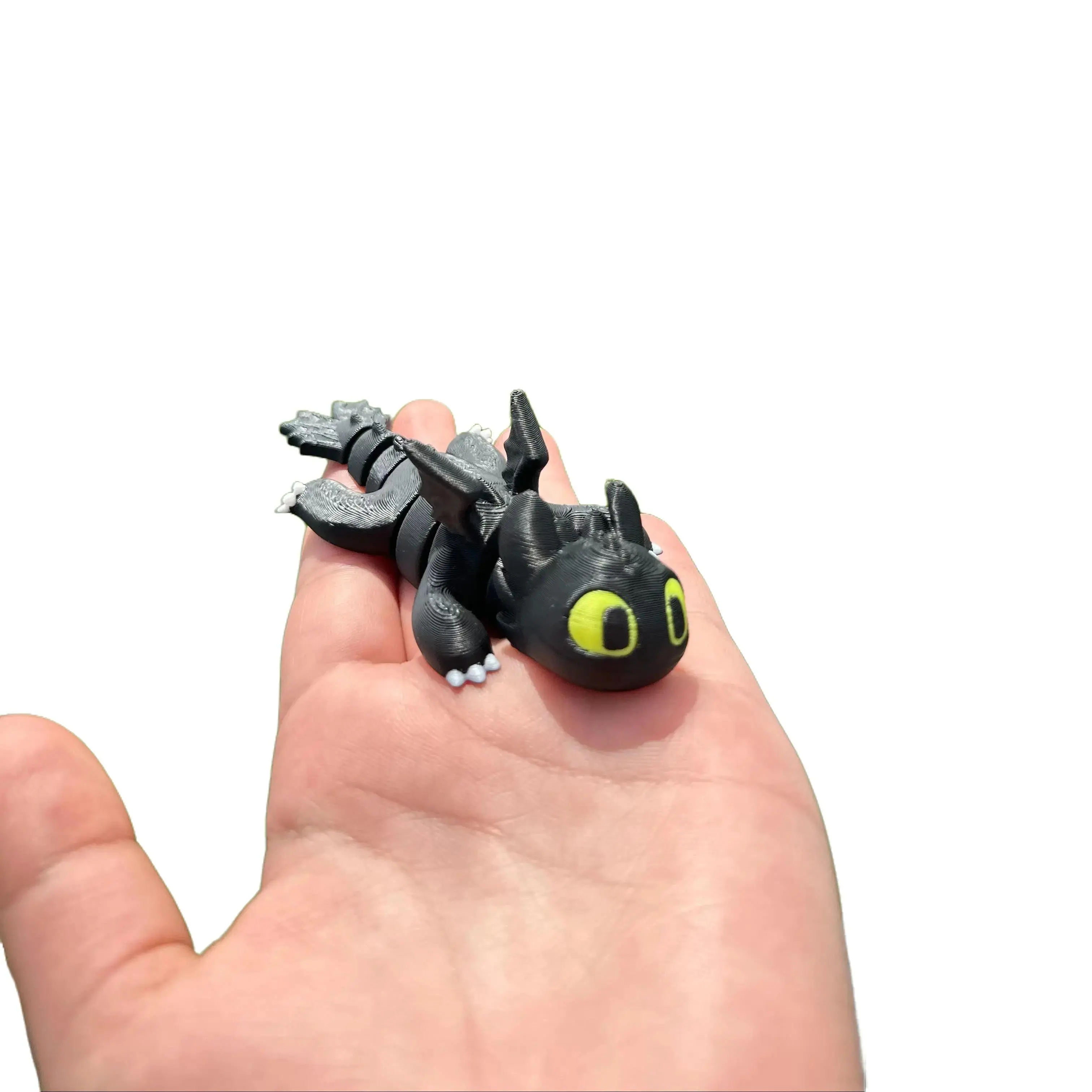 3D Printed Toothless Dragon Articulated 4 inch Long Collectible Figure with Detailed Design and Articulation Features for Dragon Art Enthusiasts Modern PLA Material