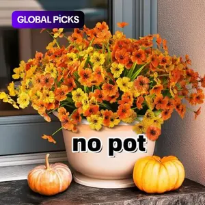 24 Bundles Artificial Flowers for Indoors & Outdoors, Fake Flower Plants for Garden, Porch, Window Box, Home Decor (8 Colors)