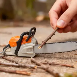 Creative Chainsaw Keychain Cartoon Mini Tool Pendant Suitable For Keychain Backpack Hanging Decoration Birthday Holiday Gifts