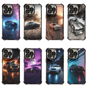 Muscle Car Dodge Challenger Phone Case | Retro Sports Car Art Cover For iPhone 11/12/13/14/15/16/17 Pro/Pro Max/Plus & Samsung S23/S24/S25/S26 Ultra